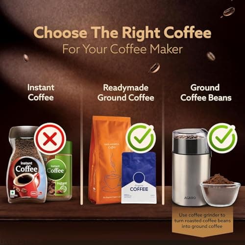 AGARO Imperial Espresso Coffee Maker Machine For Home, 15 Bar, 1100 W, Adjustable Milk Frothing Wand & Double Temperature Control System, Espresso, Cappuccino, Latte, Mocha, Cold Coffee 3