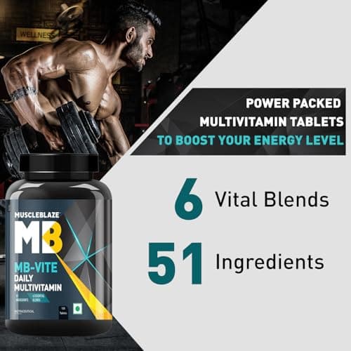 MuscleBlaze MB-Vite Daily Multivitamin (120 Tablets) | With 51 Ingredients & 6 Blends | Vitamins & Minerals, Prebiotic & Probiotics, Amino Acid Blends | For Energy, Stamina & Recovery 2