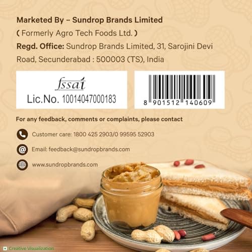 Sundrop Peanut Butter with Honey | Crunchy | 462 grams | With 23% Protein | 7% Dietary Fibre | Premium Roasted Peanuts | No Preservatives | Great Value Per Gram of Protein 5