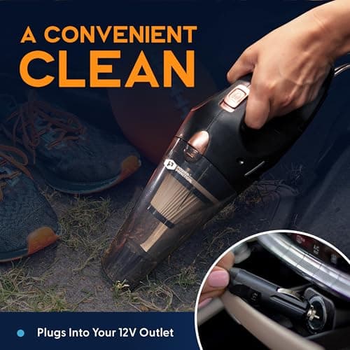ThisWorx for Car Vacuum Cleaner 12V Handheld Portable for Deep Cleaning|110W Vacuum Motor&4200Pa Powerful Suction,16 Ft Cord,Hepa-Filter&Bag for Travel-Car Accessories(Black),1.089 Kilogram 5