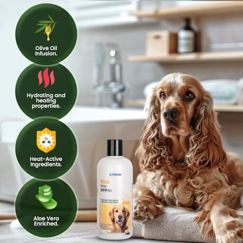 Forcans Aloe Rinse Conditioner for Dogs with Long Coats, Moisturizing and Soothing Formula 300 ml 3