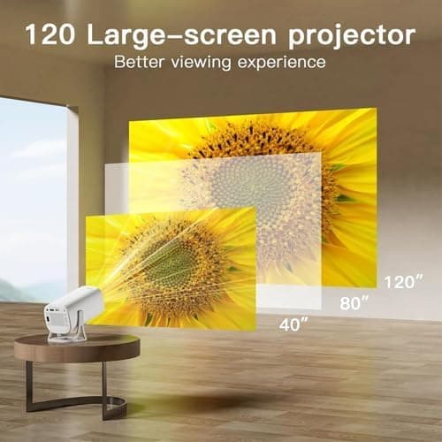 Smart Portable Projector with Wireless Display Casting, HD LED Projector for Mobile Phone, Tablet, Laptop Home Theater 2