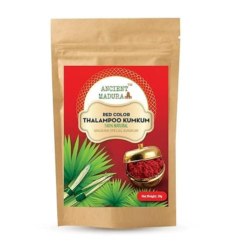 ANCIENT MADURAI | Madurai Special Thalampoo Kumkum Powder - (Dark Red, 50g, Pack of 6) 4
