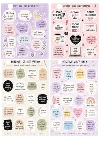 Cute Butterfly & Teddy Sticker Combo Pack of 2 Sheets(10x14 cm) | Motivational Quotes & Kawaii Stickers | Waterproof Mobile, Laptop, Journal Stickers Little Things that Make You Smile ”