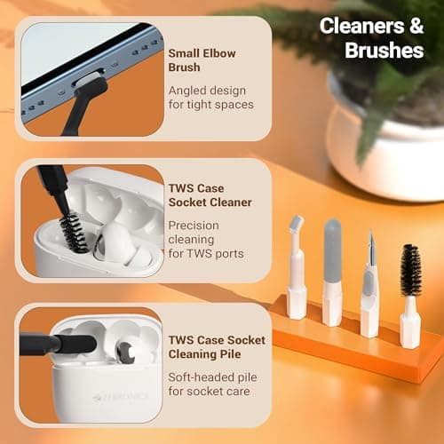 ZEBRONICS CK500 21-in-1 Multipurpose Cleaner kit, Vacuum Cleaner, for Smartphones, Tablets, Cameras, Laptops, Keyboards, Earphones, Refillable Spray Bottle, Type-C Charging (White) 3