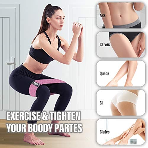 PLEASION Fitness Band Resistance Bands, Anti-Slip Resistance Loop Band Fabric Set Hip Legs Sports Elastic Spoil Band Training Band for Yoga Crossfit Gymnastics etc 2