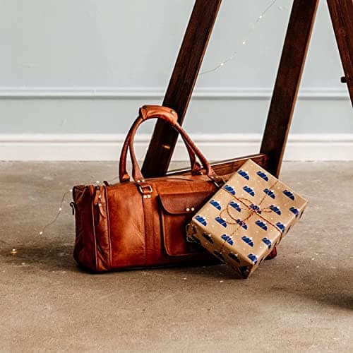 Znt Bags Leather Duffel Bag Travel Handmade Duffle Unisex - Vintage Weekender Stylish Shoulder Luggage Bags for Gym Sports Cabin Bag for Men and Women (24 Inch (Caramel Vintage)) 5