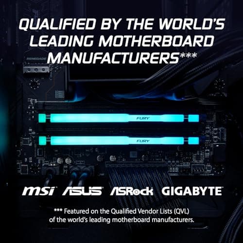 Kingston FURY Beast RGB 16GB 6000MT/s DDR5 CL36 Desktop Memory | AMD EXPO | Single Module | KF560C36BBE2A-16 5
