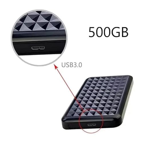 External Hard Drive 500GB USB3.0 High Speed Data Transfer Memory Expansion Data Storage & Portable Backup HDD Compatible with PC, Computer, MacBook, Chromebook.(Cube)(k) 4