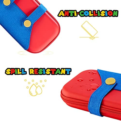 OIVO INDIA Red-Blue Travel Case Pouch Compatible with Nintendo Switch and for Switch OLED Console, Portable Travel Carry Case for Switch/Switch OLED, Protective Box Cover 4