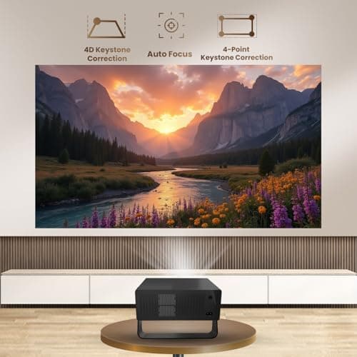 WZATCO Yuva Blaze, Android 13, Smart Home Projector 4k Ultra HD, Native 1080P Fully Automatic, 1000 ANSI Lumens, HDMI ARC, WiFi 6 & BT, Screen Mirroring, Portable Room Cinema, 270° Rotate, Black 4