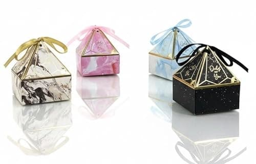 Little Blooms Gift Box With Ribbon - Decorative Hamper Boxes for Gift Empty, Multipurpose Foldable Gift Packing Box for Hamper - Perfect for Weddings, Birthdays, and Special Occasions (Mix, Box-20pcs) 3