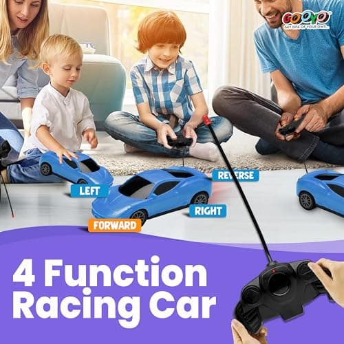 Gooyo GY-231CH Hi-Speed Rechargeable RC Car Toy with Glowing Headlights Feature | User-Friendly RC Car Toy for Kids | Blue | in-Built Battery | Gift Box Packaging 4
