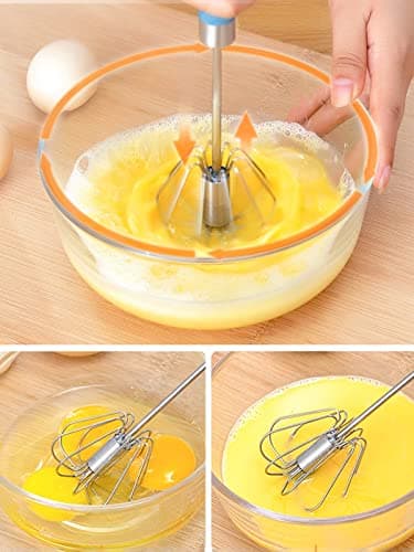 Wolpin Stainless Steel Hand Whisk | Manual Hand Mixer & Egg Beater for Kitchen Baking, Whipping Cream, and Mixing Ingredients 4