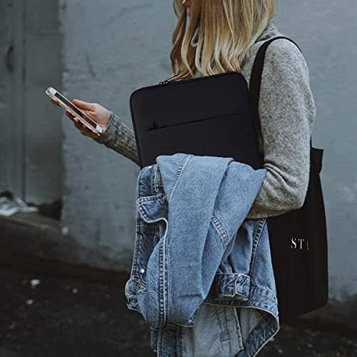 Dynotrek Pro 11.6 12.9 inch Tablet Laptop Sleeve Case Cover Pouch Handbag with Front Accessories Pockets Compatible for Most Apple Samsung Microsoft HP Asus Lenovo Asus Acer Dell, Charcoal Black 5