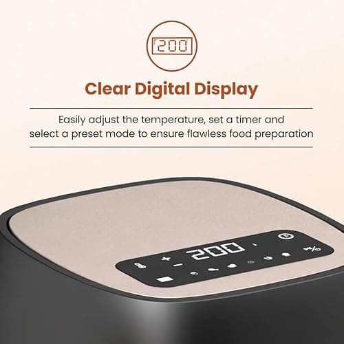 Crompton Ameo 4.2L Digital Air Fryer | 1400W Quick Fry Technology | Oil-Free Healthy Cooking | Super Helix Heating Element | Digital Display with Indian Preset Menus | Black (Without Window Display) 5