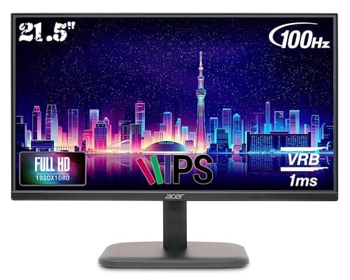 Acer EK220Q Ebi 21.5 Inch IPS Full HD (1920x1080) Backlit LED LCD Monitor I 1 MS VRB, 100Hz Refresh I 250 Nits I 99% SRGB I HDMI & VGA Ports with HDMI Cable I AMD Free Sync I Eye Care Features (Black)