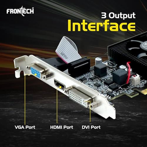 FRONTECH GT610-2GD3 Graphics Card with 2 GB DDR3 64 BIts PCI Express RAM, Quality Gaming Graphics Card, Single Cooling Fan, 3 Years Warranty (GRP-0001, Black) 4