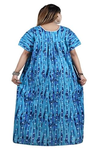 Bejod's Collection Women’s Cotton Nighty Combo Pack of 2, Full Length Printed Maxi Night Gown, Soft Breathable Sleepwear for Women, Plus Size XL, XXL, 3XL 2