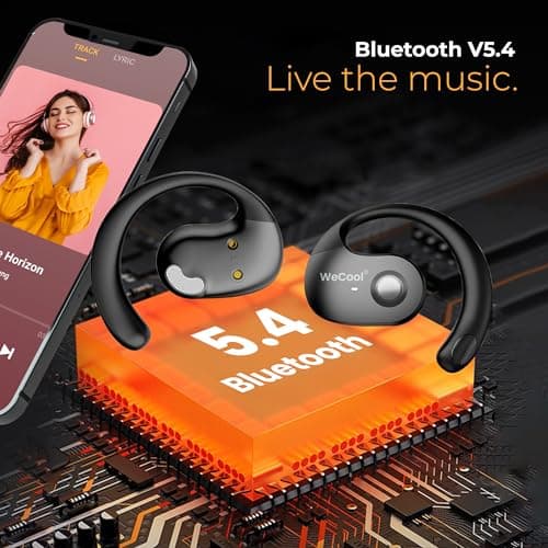 WeCool Moonwalk Mini Ows Bluetooth Open Ear Earphones Wireless with Call Noise Reduction,Ideal for Running,Cycling,and Gym,Long Playtime,Dustproof and Waterproof,C-Type Earphones for Android/iOS-Black 2