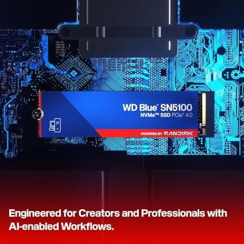 Western Digital WD Blue SN5100 NVMe 1TB, Upto 7100MB/s R, 5Y Warranty, PCIe Gen 4 NVMe M.2 (2280), Internal Solid State Drive (SSD) (WDS100T5B0E-00CPE0) 2