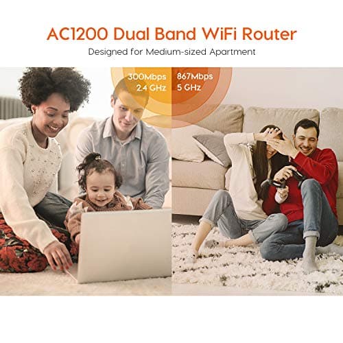 Tenda AC5 V3 AC1200 Wireless Dual Band WiFi Router, Speed Up to 867Mbps/5GHz + 300Mbps/2.4GHz, IPV6, Parental Control, Support Guest Network, 4*6dBi Externe Antennen (White) 5