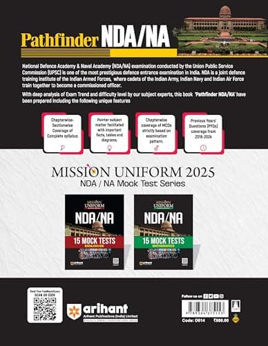 Arihant Pathfinder NDA/NA Entrance Exam Book 2025 | National Defence & Naval Academy | 8000+ MCQs, PYQs & Complete Study Notes | Latest Edition for NDA Written Exam Preparation | English Medium 2