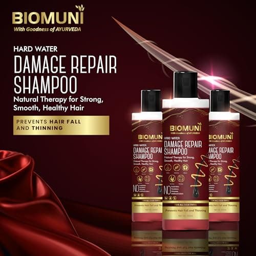 BIOMUNI Hard Water Shampoo | Protects & Repairs Hair from Hard Water Damage | Sulphate, Paraben & Silicone Free | Enriched with Rosemary, Onion, Bhringraj, Hibiscus, Aloe Vera | With Goodness of Ayurv 3