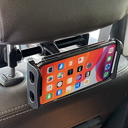 Florican Car Headrest Mobile Tablet Holder Stand for All Mobiles & Tablet 4" to 10" | Universal Compatibility with All Cars Sedans SUV's | Car Rear Seat Pillow Mobile Holder Stand (FLR69) 4