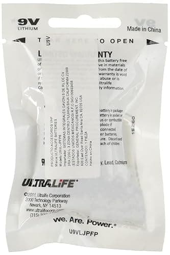 MICROUSB Compatible with Ultralife U9VL 9V Lithium Battery 1200mAh Non-Rechargeable PP3 Power Cell High Performance Long-Life Battery for Smoke Detectors Security Systems Medical (Pack of 1) 2