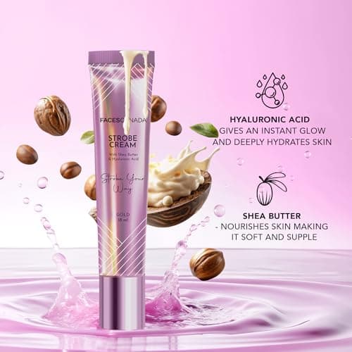 FACES CANADA Strobe Cream Mini- Pink, 18ml | Primer + Highlighter + Moisturizer | Shea Butter & Hyaluronic Acid | Intense Hydration | Flawless Radiant Dewy Skin | Illuminating & Glowing Makeup Base 4