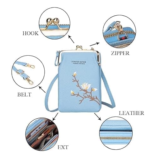 NOJTI Women’s Mobile Sling Bag Korean Style Mini Crossbody Phone Purse PU Leather Small Shoulder Bag for Girls Travel Wallet Pouch with Strap-Grey 4