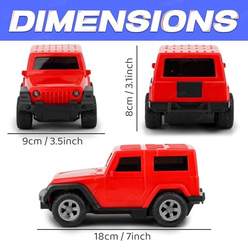 Zest 4 Toyz Remote Control Car RC Jeep Car Toy for Kids | Light and Sound | Durable Build and USB Charger | 2 WD | High Speed Rechargeable RC Car Off-Road Vehicle for Boys and Girls - Red 4