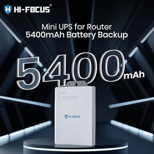 Hi Focus Mini UPS for WiFi Router 12V | 5400mAh Battery Backup | Power Backup for Modem, CCTV & ONU | Built-in Lithium Battery with Safety Protection 2