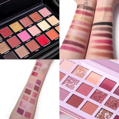HUDA GIRL Beauty Rose Gold Remastered Edition + Nude Edition Eyeshadow Makeup Kit (Combo Kit of 2 Eyeshadow) Matte And Shimmers Finish,36 gm 3