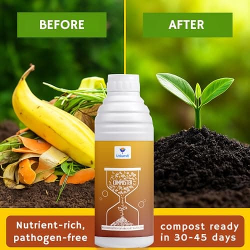Utkarsh Composter for Quick Decomposition of Organic Waste Into Compost, Bio Waste Decomposer, Accelerate Decomposition of Kitchen, Garden Organic Waste | Set of 2 of 1 Litre; 2 Litre 5