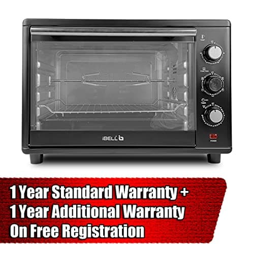 IBELL Electric Oven Toaster Grill 40L OTG with 1800 Watt, Convection & Motorized Rotisserie, Multiple heating options, 2 Year Warranty, EO40LGDLX (Black) 2