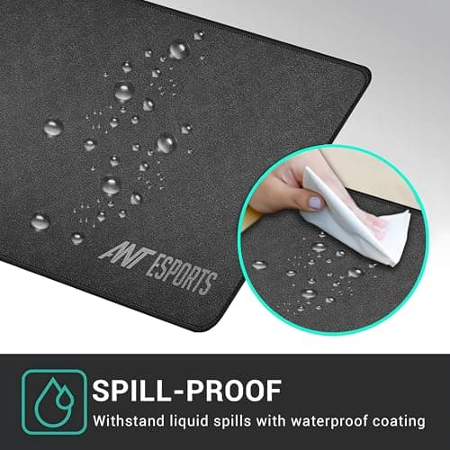 Ant Esports MP320S - Speed Gaming Mouse Pad-XL-Extended Large with Stitched Edges, Waterproof Non-Slip Base for Gaming & Office – Black 2