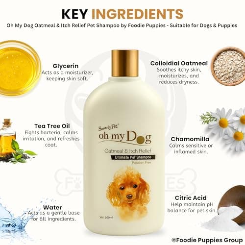 Foodie Puppies Oh My Dog Oatmeal Shampoo for Dogs and Puppies - 500ml | Paraben & Cruelty-Free Ultimate Pet Shampoo | Shiny, Soft Fur and Itch-Relief Coat | Suitable for All Breeds and Sizes 4