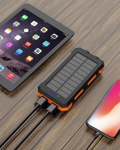 Yashidun® Waterproof Solar Power Bank 20000mAh with Compass and Dual USB Ports Ultra Thin Design 2