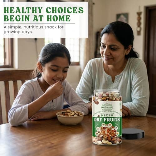 Healthy Land Royal Mixed Nuts 500g | 6 Dry Fruit Blend with Almonds, Cashews, Pistachios, Walnuts & Raisins | Premium Quality 3