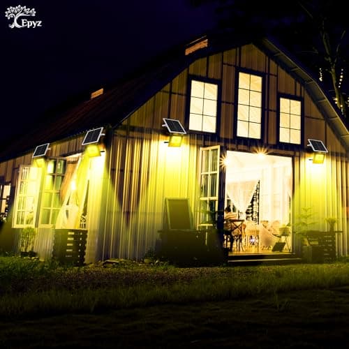 Epyz 50Watt Solar Flood Light Outdoor Waterproof with Remote Control for Home Automatic LED Lamp [ Pack of 1, Warm Yellow Light ] [ 4000mAh, 183LED ]-Light Power 50W - 4000mAh 3