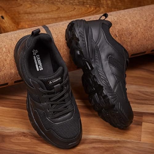 Campus Child CS-26105C BLK/Silver School Shoes - 2UK/India 1 Pair 2