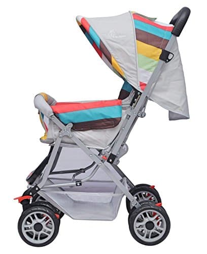 R for Rabbit Lollipop Lite Baby Stroller for 0 to 3 Years Pram with 5 Point Safety Harness, Reversible Handlebar & Cushioned Seat with 3 Level Seats Recline/Lightweight Stroller for Kids (Rainbow) 4