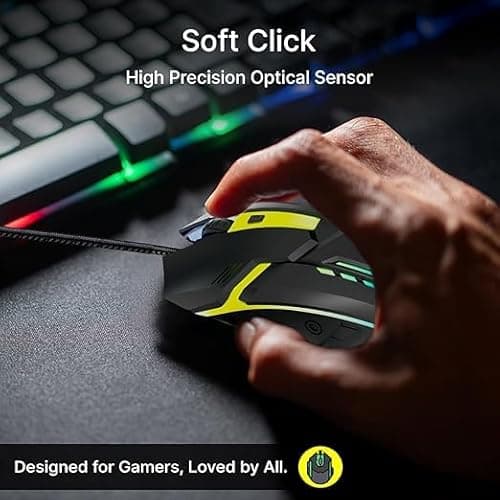 ADEFEX Laptop Accessories 7 Adjustable Metal Laptop Stand,1200 DPI RGB Gaming Mouse with 4 Port LED USB Hub and Large Mouse Pad for Office and Gaming Use -Ideal for Office, Work and Gaming 6