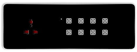 Touch Switch Panel (8 Modular Size) (Black) : 8 Switch + Socket | 3 Year Warranty | Glass Finish