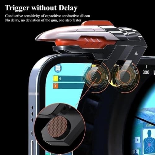 cubonic AK06 Normal Mobile Game Controller Trigger,[Upgraded Version] Mobile Controllers Colorful Trigger Sensitive Shoot and Aim Button. 5