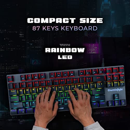 Cosmic Byte CB-GK-25 Pandora TKL Mechanical Keyboard Upgraded with Swappable Outemu Blue Switches and Rainbow LED (Black/Grey) 4