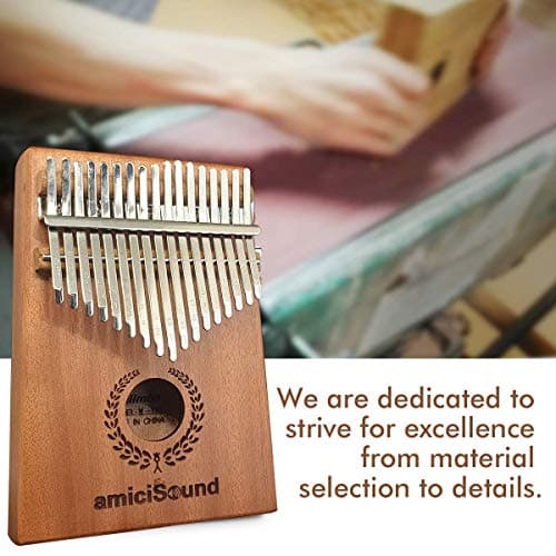 amiciSound Thumb Piano 17 Keys Musical Instrument Kalimba with Engraved Notes, Tuning Hammer and Protective Carry Bag 2
