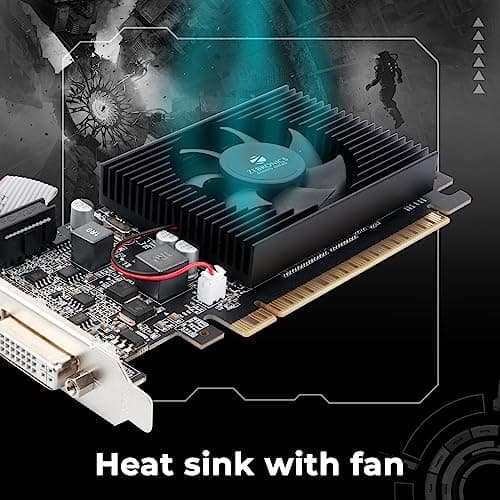 ZEBRONICS Gt610 2Gd3 with Pcie 2.0,Multiconnectivity Hdmi Dvi Vga,High Efficiency,Heatsink with Fan.,pci_e,ddr3_sdram,2 GB 4